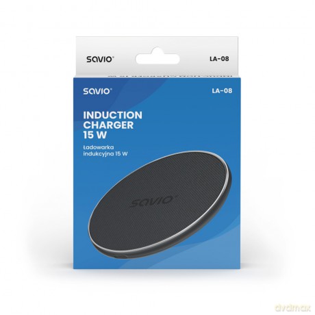 Ładowarka bezprzewodowa indukcyjna Qi, USB-C, 15W, LA-08
