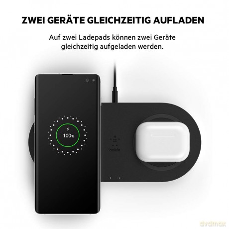 Ładowarka bezprzewodowa podwójna 15W czarna
