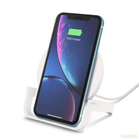 Ładowarka bezprzewodowa, stojąca 10W + zasilacz QC 3.0, biała