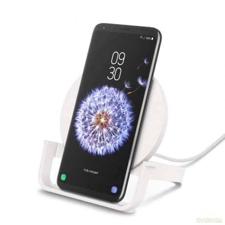 Ładowarka bezprzewodowa, stojąca 10W + zasilacz QC 3.0, biała