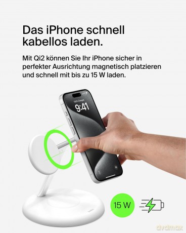 Ładowarka Boost Charge Pro 3w1 Qi2 15W Biała regulowana
