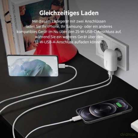 Ładowarka Dual USB-A 37W-25W
