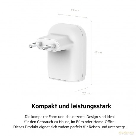 Ładowarka Dual USB-A 37W-25W