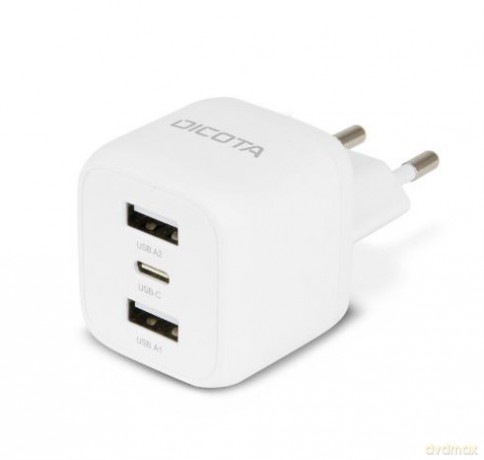 Ładowarka GaN 32W 2xUSB-A 1xUSB-C biała