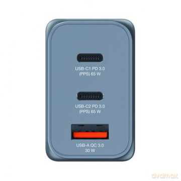 Ładowarka GNC-65 32201 GaN 65W, 2xUSB-C 1xUSB-A, UE / UK
