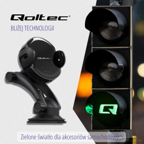 Ładowarka indukcyjna samochodowa PRO z uchwytem iR | 15W | QC3.0 | USB typ C