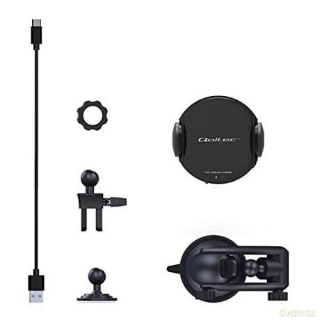 Ładowarka indukcyjna samochodowa PRO z uchwytem iR | 15W | QC3.0 | USB typ C