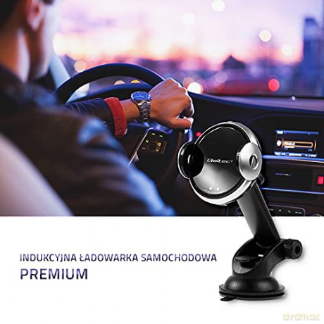 Ładowarka indukcyjna samochodowa z uchwytem iR | 15W | QC3.0 | USB typ C