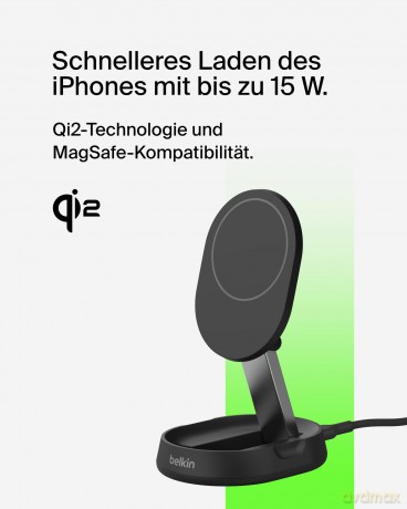 Ładowarka magnetyczna BoostCharge Qi2 15W czarna bez PSU