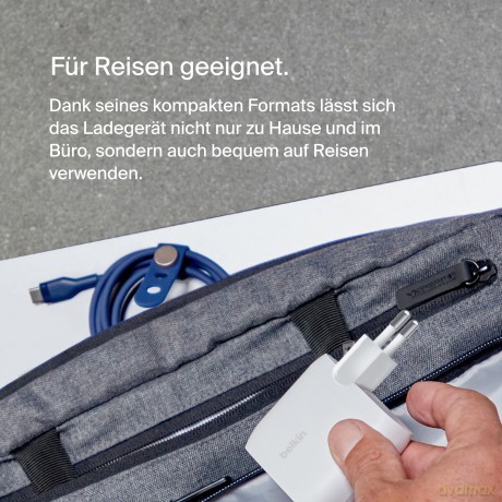 Ładowarka podwójna 30W USB-C, Power Delivery 60W biała