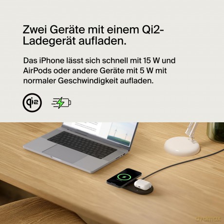 Ładowarka podwójna BoostCharge Pro Qi2 15W czarna