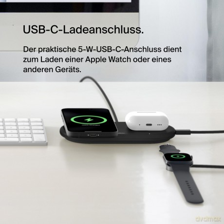 Ładowarka podwójna BoostCharge Pro Qi2 15W czarna