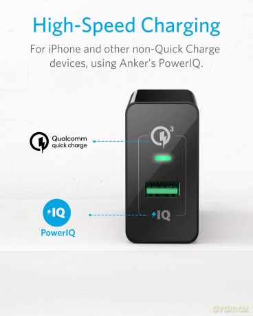 Ładowarka PowerPort +1 z QC 3.0 18W USB-A EU czarna
