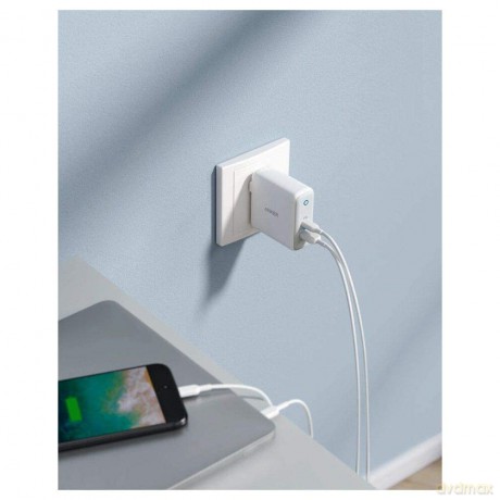 Ładowarka PowerPort PD+2 18W USB-C + 15W USB-A EU Biała