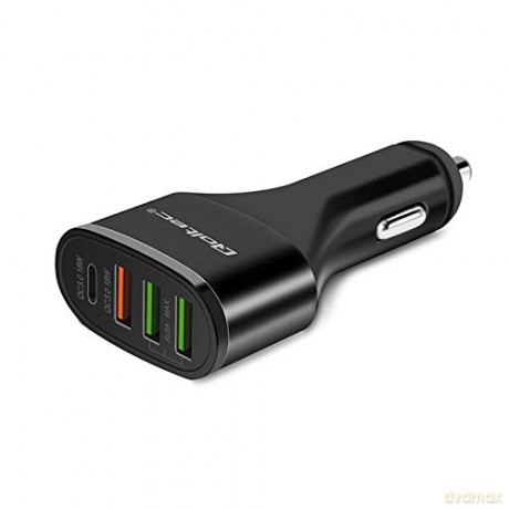 Ładowarka samochodowa 12-24V | 51W | 3A | 1xUSB-C+USB QC 3.0 | 2xUSB Smart