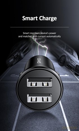 Ładowarka samochodowa 2xUSB 2,4A Czarna