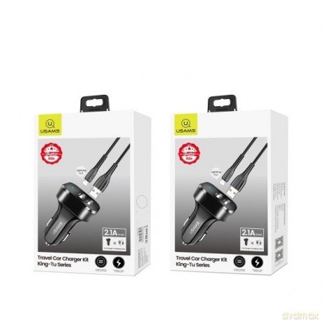 Ładowarka samochodowa 2xUSB C13 2.1 A lightning czarny NTU35LC13TZ