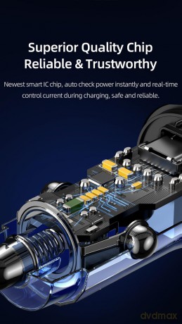 Ładowarka samochodowa 30W 1xUSB + 1xUSB-C Fast Charge