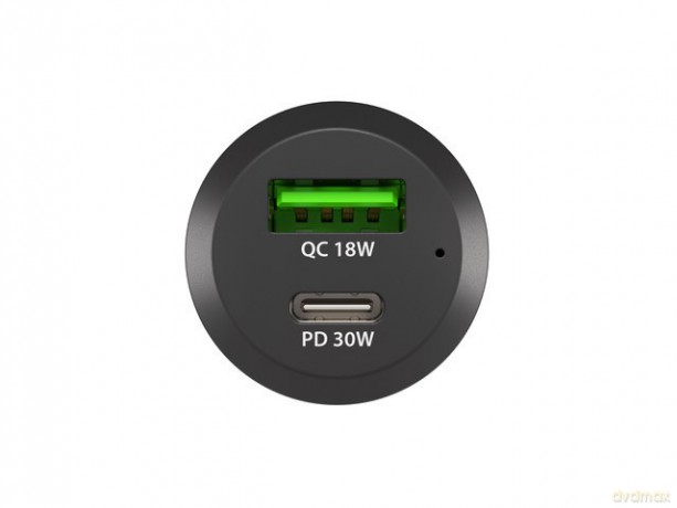 Ładowarka samochodowa Coney 1x USB 1x USB-C QC 3.0 48W Czarna