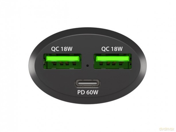 Ładowarka samochodowa Coney 2x USB 1x USB-C QC 3.0 Power Delivery 84W Czarna