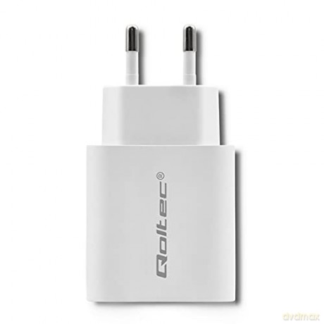 Ładowarka sieciowa | 18W | 5-12V | 1.5-3A | USB typ C PD | USB QC 3.0 | Biała