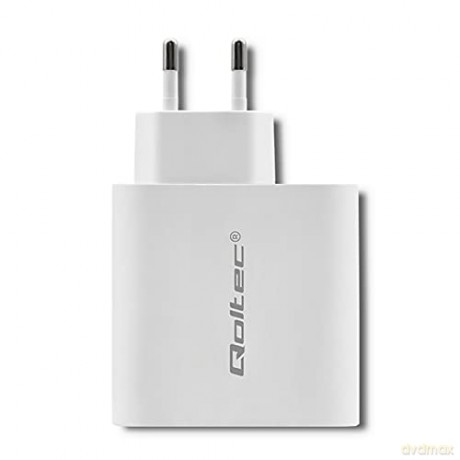 Ładowarka sieciowa | 63W | 5-20V | 1.5-3A | USB typ C PD | USB QC 3.0 | Biała