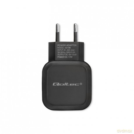 Ładowarka sieciowa 17W | 5V | 3.4A | 2xUSB + kabel USB typC