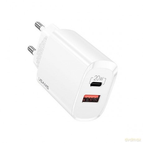 Ładowarka sieciowa 1xUSB-C+1xUSB T35 20W PD3.0 QC3.0 Fast Charging