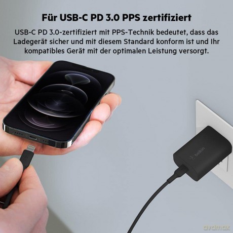 Ładowarka sieciowa 25W USB-C PD 3.0 PPS czarna