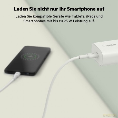 Ładowarka sieciowa 25W USB-C Power Delivery 3.0 PPS biała