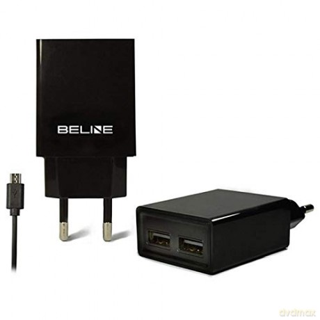 Ładowarka sieciowa 2xUSB + microUSB 2A czarna
