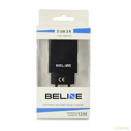Ładowarka sieciowa 2xUSB 2A czarna
