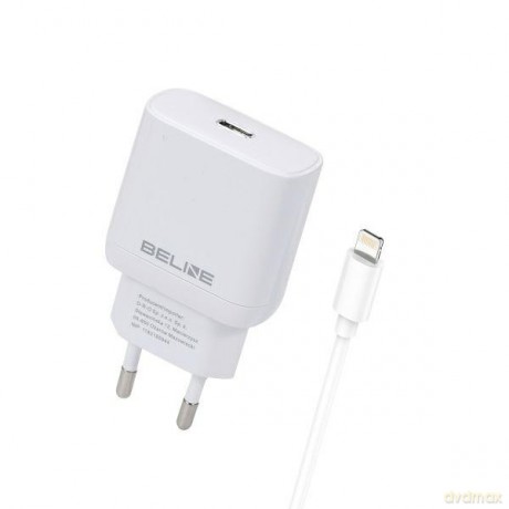 Ładowarka sieciowa 30W GaN USB-C + kabel lightning, biała