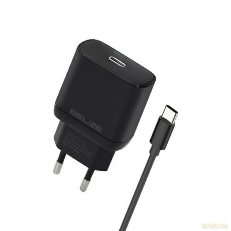 Ładowarka sieciowa 30W GaN USB-C + kabel USB-C, czarna