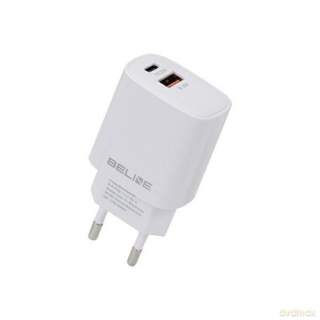 Ładowarka sieciowa 30W GaN USB-C + USB-A, biała
