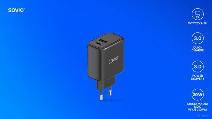 Ładowarka sieciowa 30W Quick Charge, Power Delivery 3.0, LA-06/B