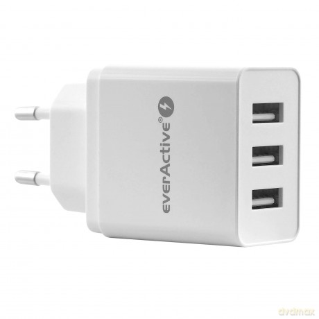 Ładowarka sieciowa 3x USB 3,4A Iq smart charging Biała