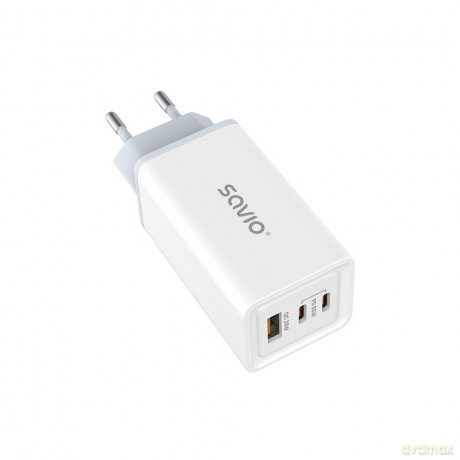 Ładowarka sieciowa 65W GaN LA-07 z kablem typu C-USB typ C 100W 1m, biało-czarna