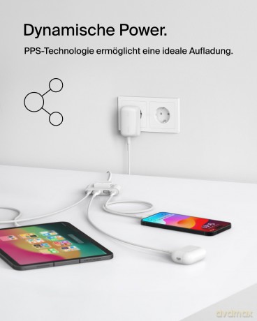Ładowarka sieciowa BoostCharge 42W USB-C 3 0W USB-A 12W biała