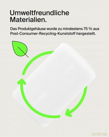 Ładowarka sieciowa BoostCharge 42W USB-C 3 0W USB-A 12W biała