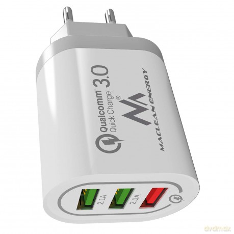 Ładowarka sieciowa QC 3xUSB MCE479W