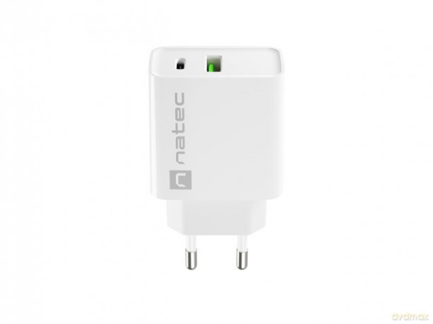 Ładowarka sieciowa Ribera 1x USB-A + 1x USB-C 20W Biała