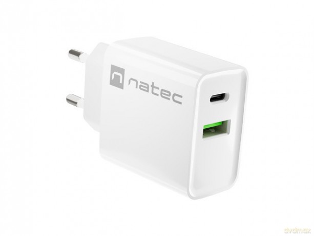 Ładowarka sieciowa Ribera 1x USB-A + 1x USB-C 20W Biała