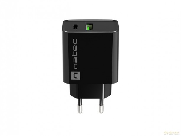 Ładowarka sieciowa Ribera 1x USB-A + 1x USB-C 20W Czarna