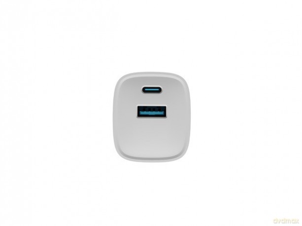 Ładowarka sieciowa Ribera GAN 1X USB-A + 1X USB-C 30W Biała