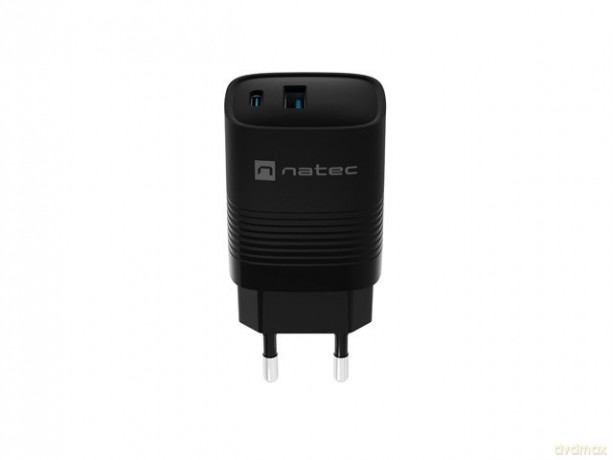 Ładowarka sieciowa Ribera GAN 1X USB-A + 1X USB-C 30W Czarna