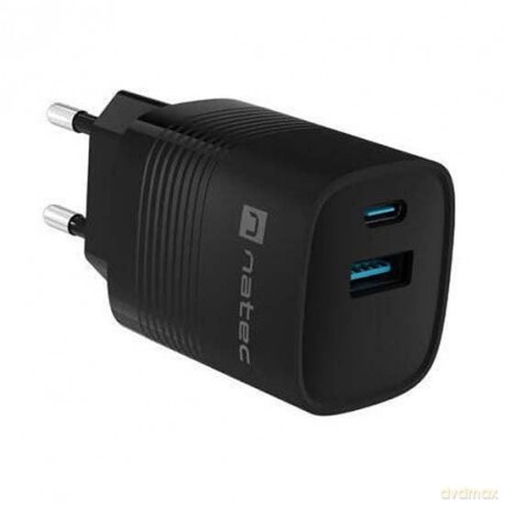 Ładowarka sieciowa Ribera GAN 1X USB-A + 1X USB-C 30W Czarna