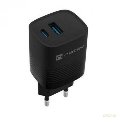 Ładowarka sieciowa Ribera GAN 1X USB-A + 1X USB-C 30W Czarna