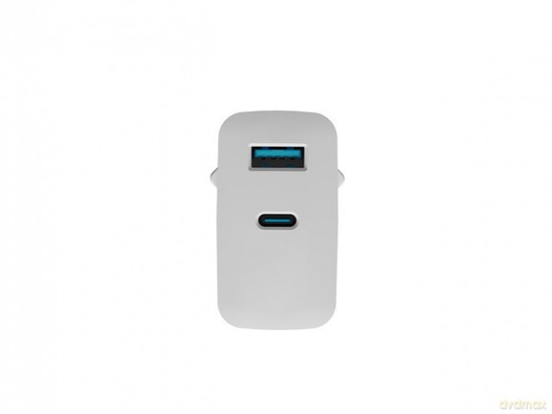 Ładowarka sieciowa RIBERA GAN 1X USB-A + 1X USB-C 65W Biała