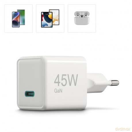 Ładowarka sieciowa supermini 45W GaN PD/QC